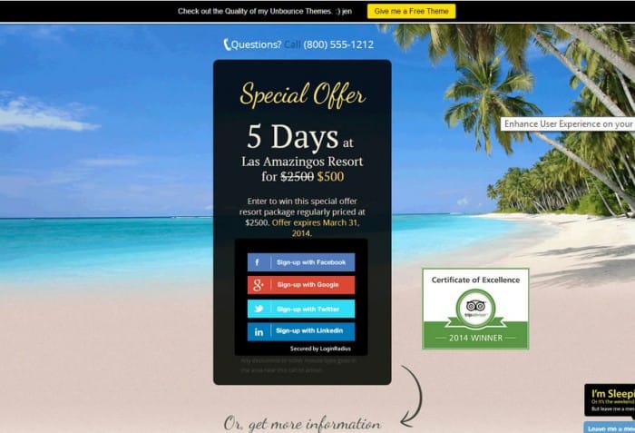 Landing Page Social Login SS
